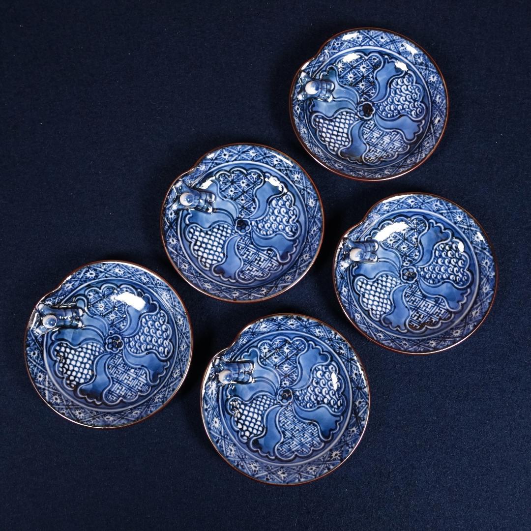 京焼 加藤利昇 祥瑞一閑人 小皿 5客 共箱