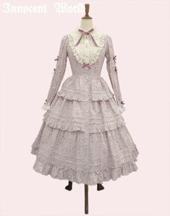 【祝日限定価格】イノセントワールド　すみれの宝石箱ドレス　生成×スミレ