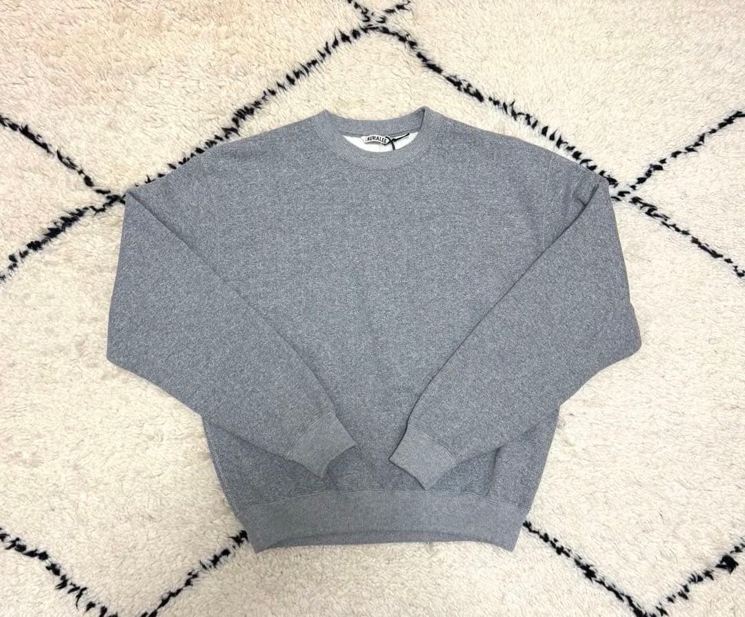AURALEE SMOOTH SOFT BD SWEAT P/O グレー1