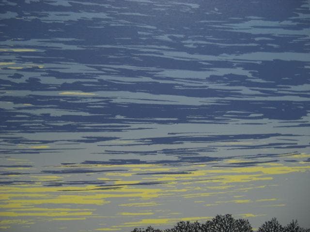 ◆小暮真望「筑波の夜明け」　シルクスクリーン　真作 　エディションAP