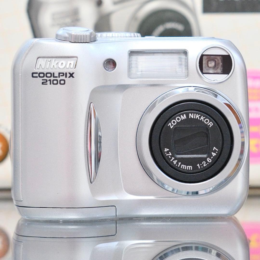 美品動作品 平成レトロ CCD Nikon COOLPIX E2100 元箱付き