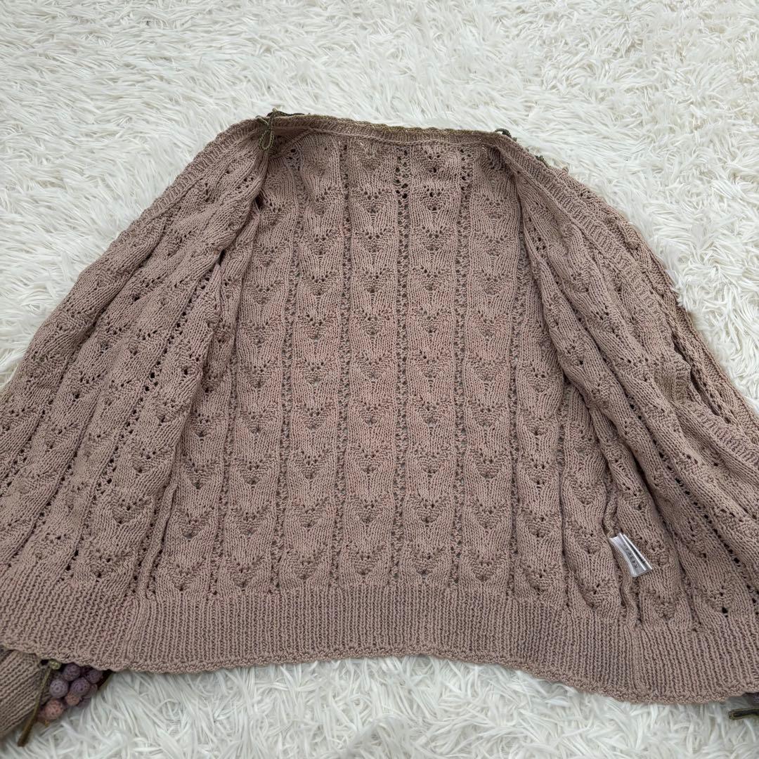 KANEKO ISAO（カネコイサオ）ブドウ刺繍 ニットカーディガン M相当