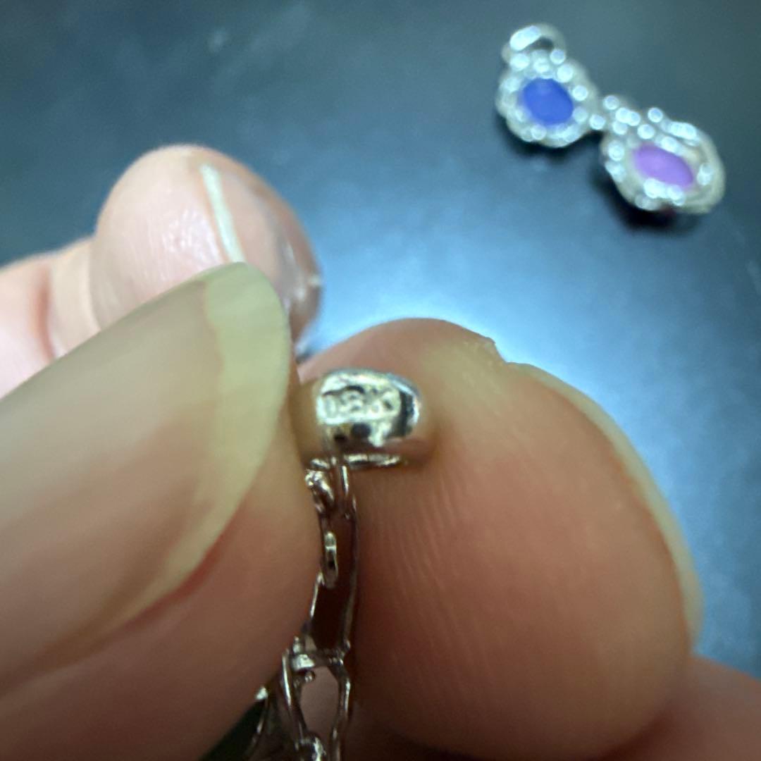 宝石ペンダント 3個セット　18K ホワイトゴールド？