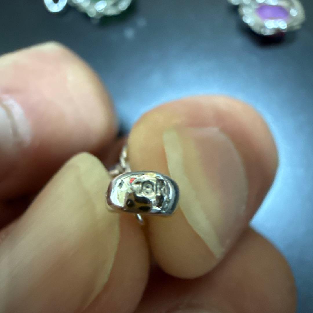 宝石ペンダント 3個セット　18K ホワイトゴールド？