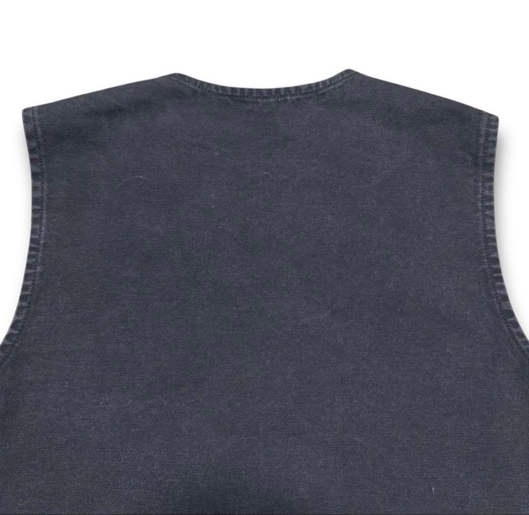 00s Carhartt ダックベスト　ボア　炭黒ブラック　フェード　カーハート