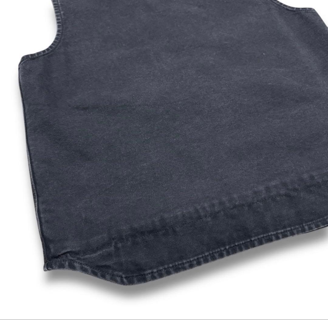 00s Carhartt ダックベスト　ボア　炭黒ブラック　フェード　カーハート