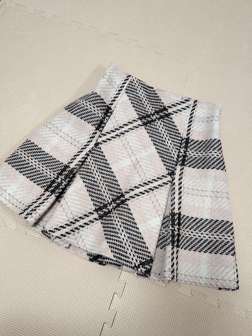 即購入OK♡SNIDEL ロービングチェックミニスカート アイボリー