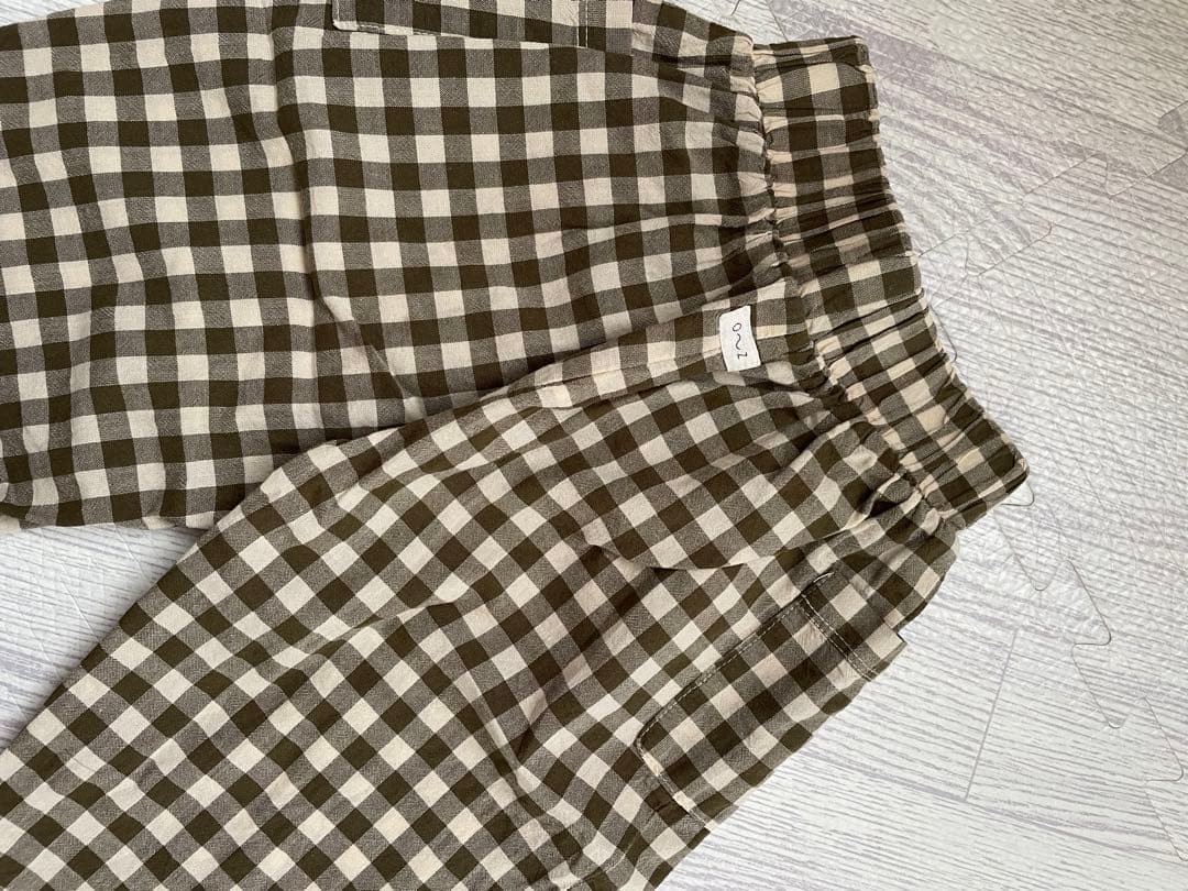 organic zoo セットアップ　ギンガムチェック