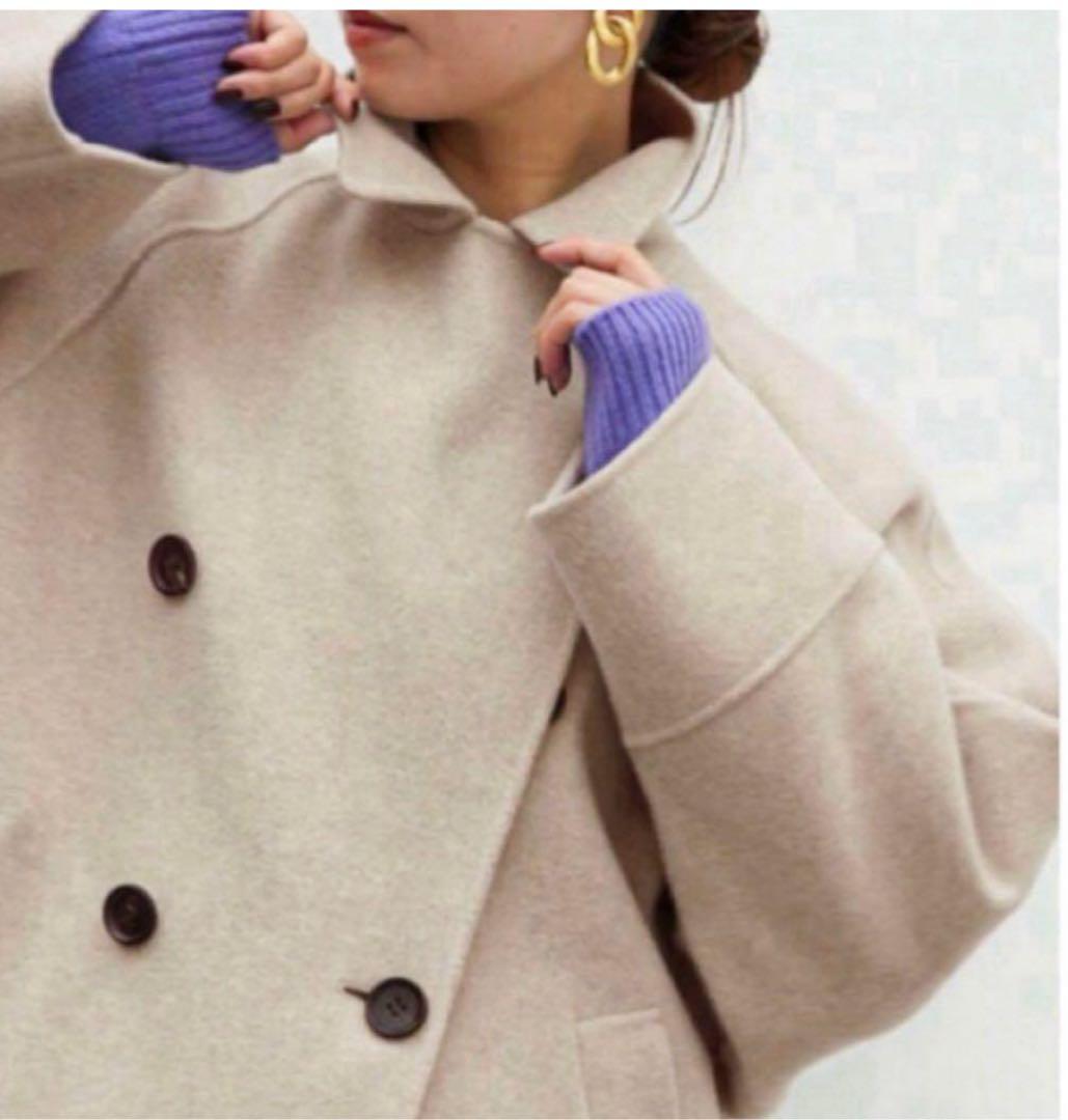 【美品】IENAスーパー160ダブルフェイスオーバーコート38