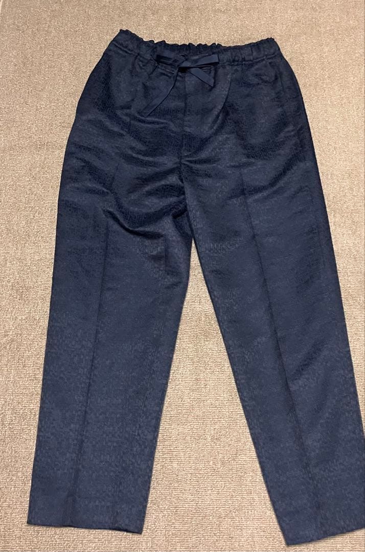 Drawerドゥロワー★カスリジャガード テーパード パンツ36コットンシルク