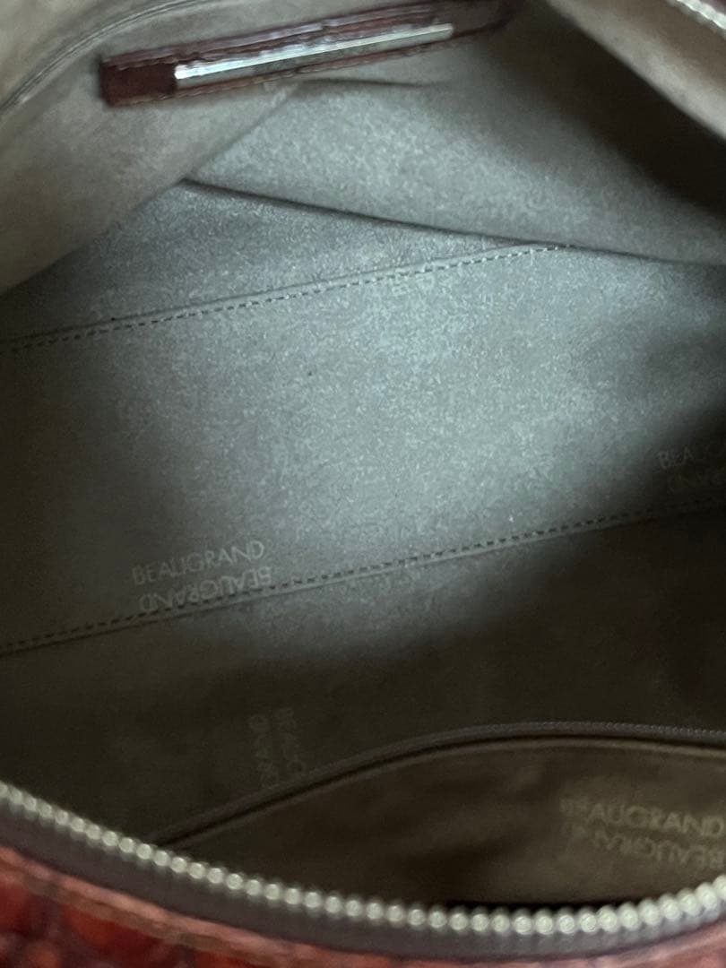 本物 新品 ボーグラン 最高峰JRA認定レッドクロコダイルレザー　ボストンバッグ