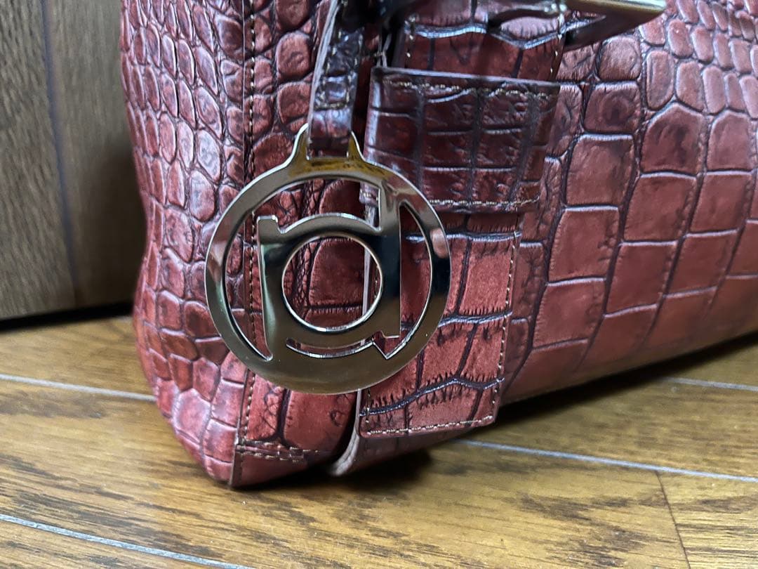 本物 新品 ボーグラン 最高峰JRA認定レッドクロコダイルレザー　ボストンバッグ