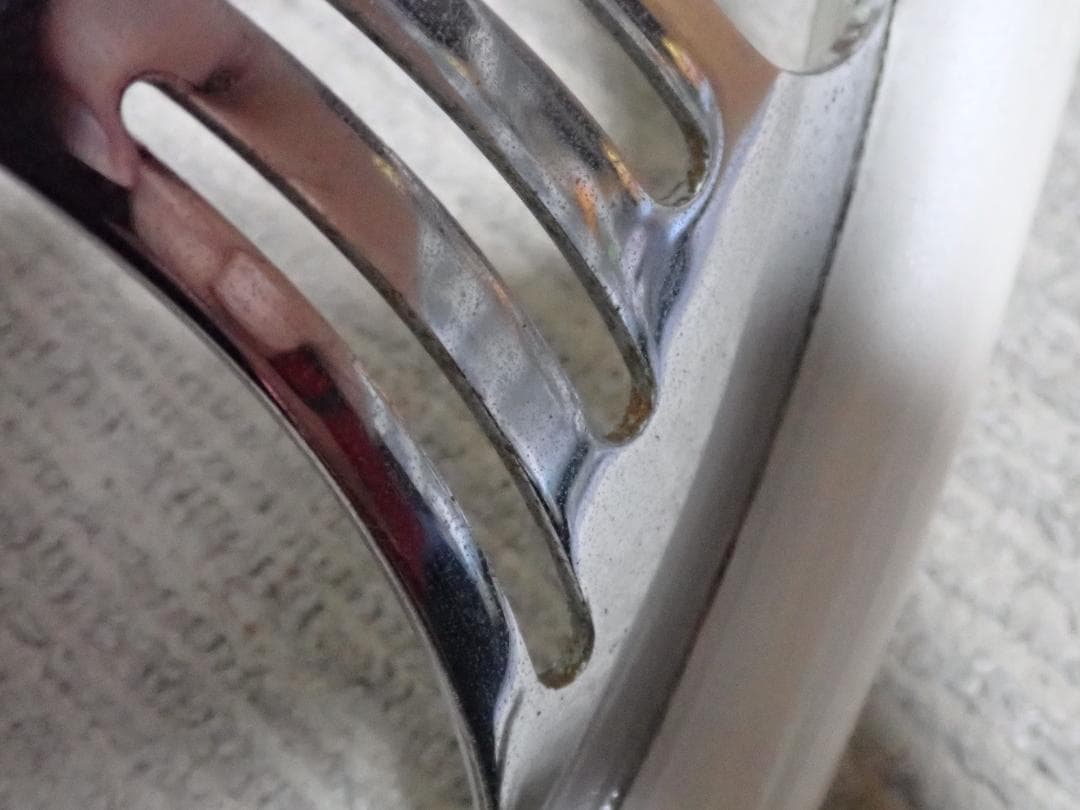 ★当時物★バタフライ　ビレット　ステアリング　ハンドル　ホワイト系　約360mm