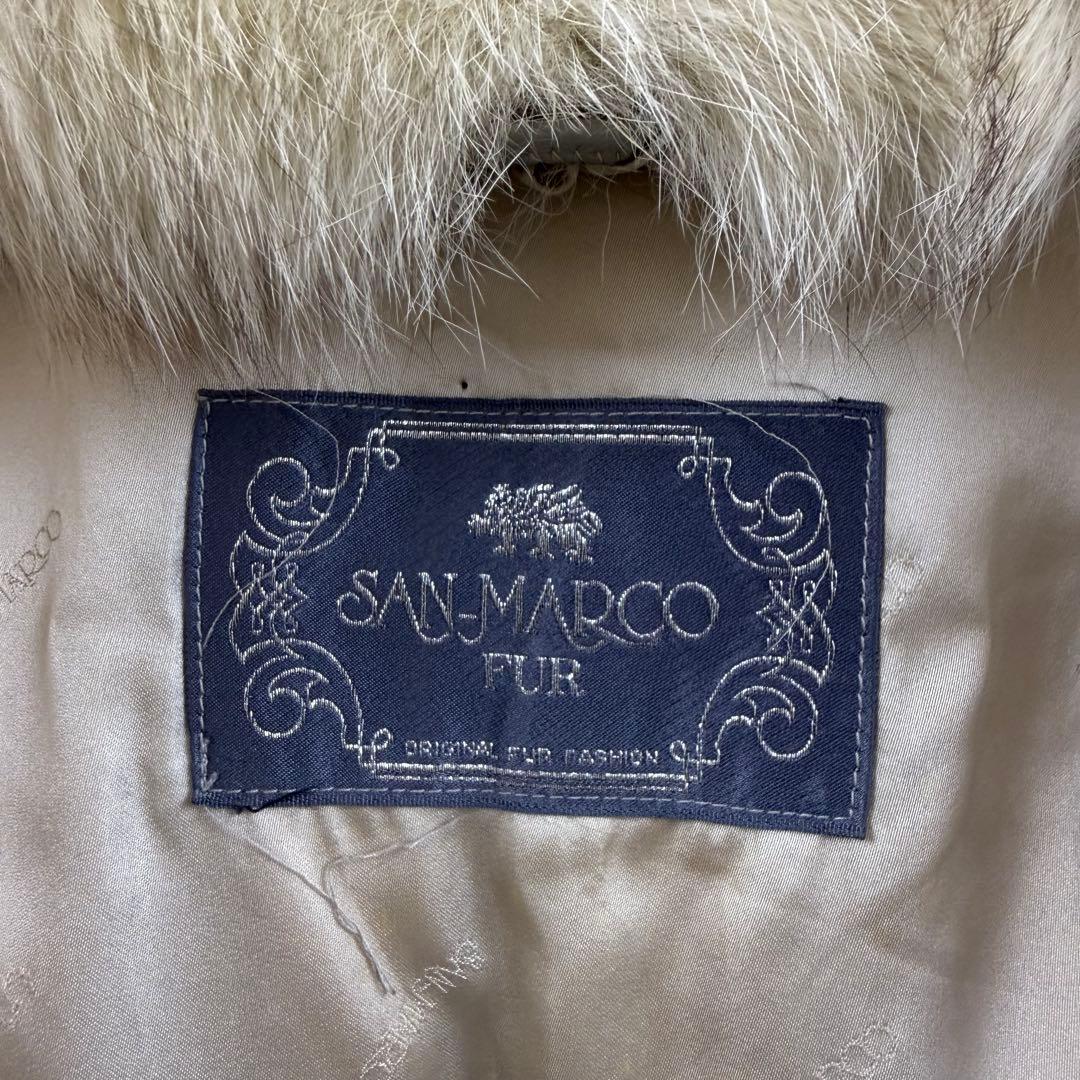 サガフォックス　ノーカラージャケット　コート　リアルファー　表記11