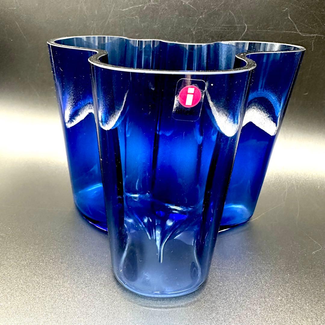  イッタラ　アアルトベース　12㎝高　ブルー　花瓶