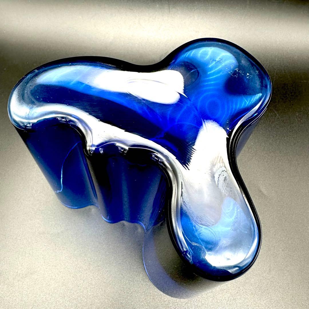  イッタラ　アアルトベース　12㎝高　ブルー　花瓶