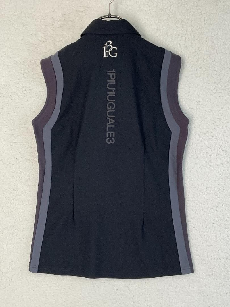 【未使用】1piu1uguale3 GOLF サイドラインノースリーブポロシャツ