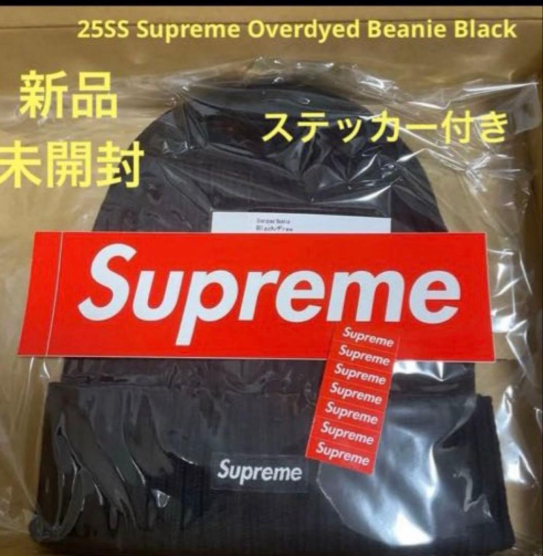 新品25SS supreme Overdyed Beanie Black 黒