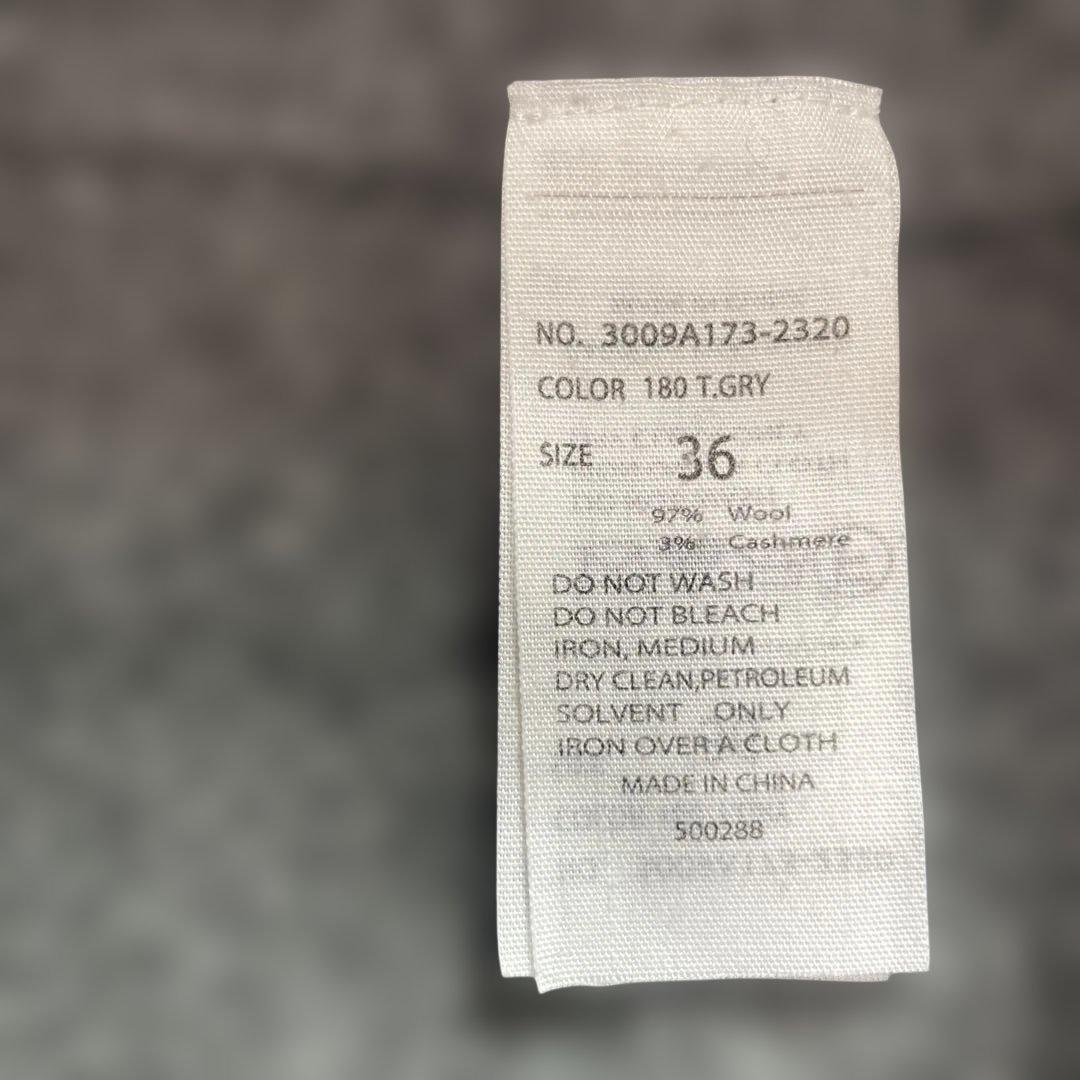 エンフォルド　ニットワンピース　タートルネック　カシミヤウール　スリット　グレー