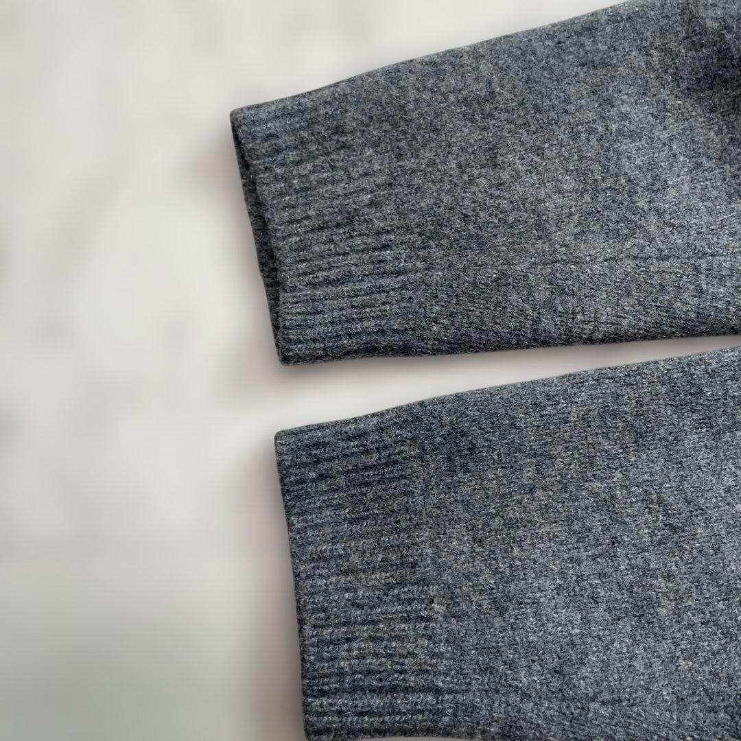 エンフォルド　ニットワンピース　タートルネック　カシミヤウール　スリット　グレー