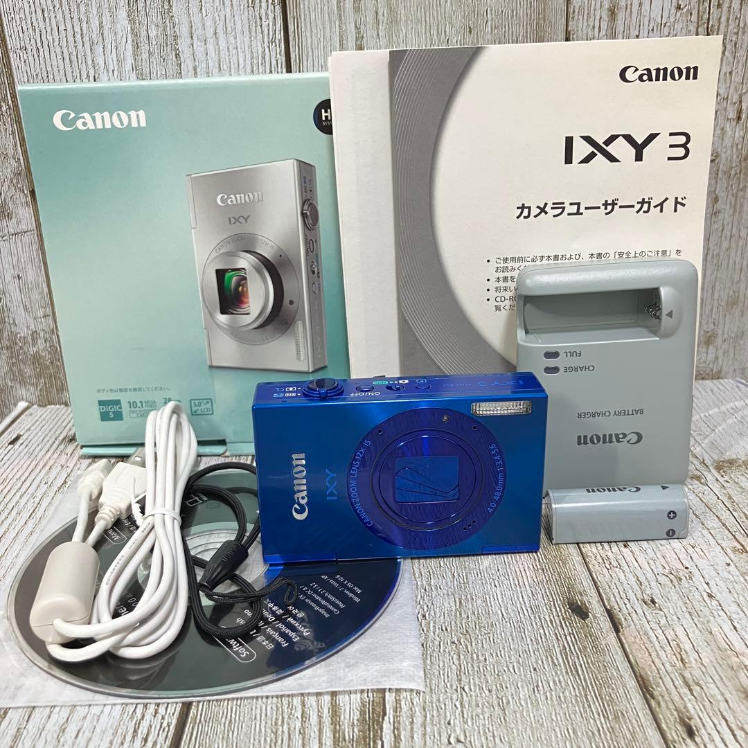 Canon IXY3 ブルー コンパクトデジタルカメラ 充電器 デジカメ 付属品