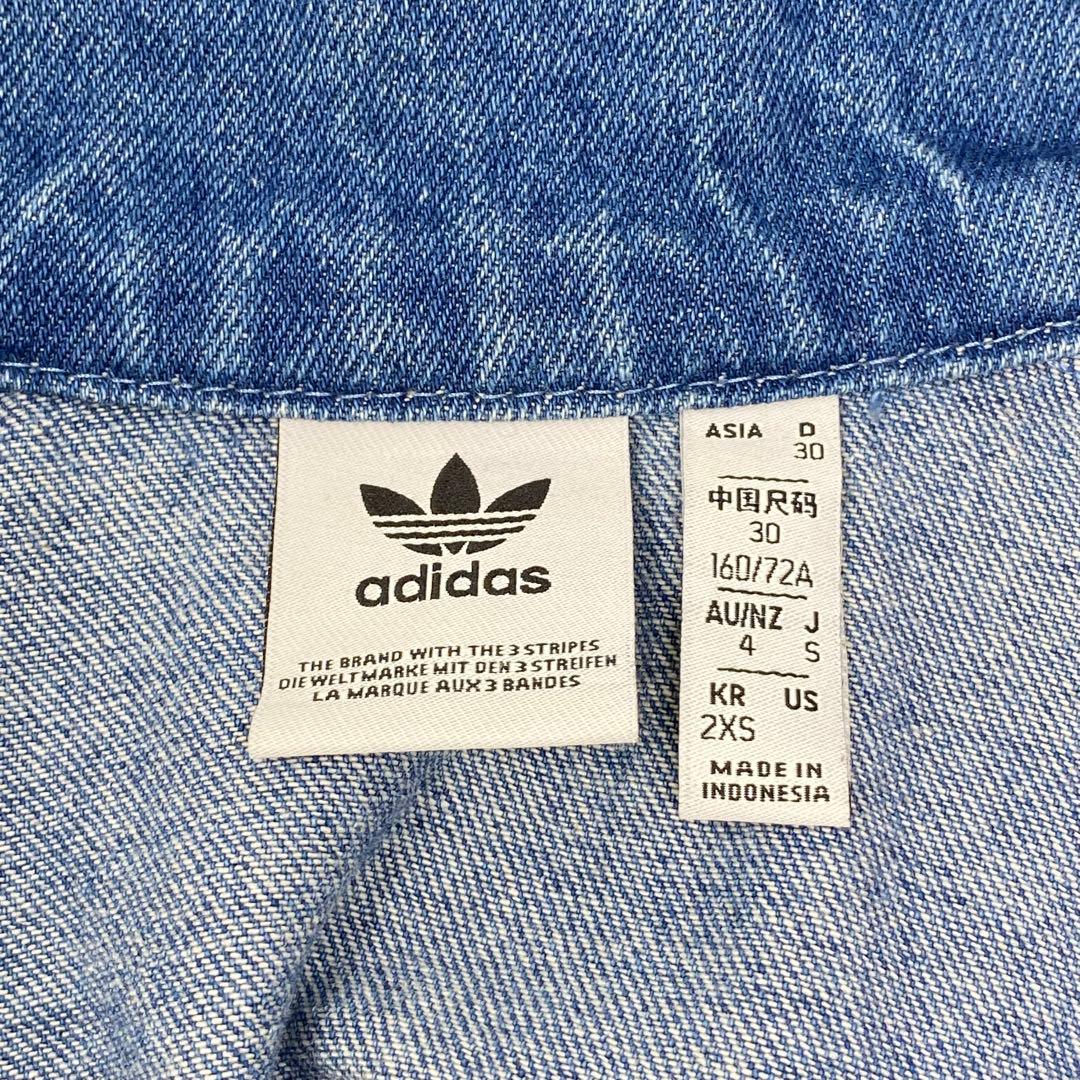 adidas デニムクロップド トラックトップ アディダス デニム Ｓ ブルー