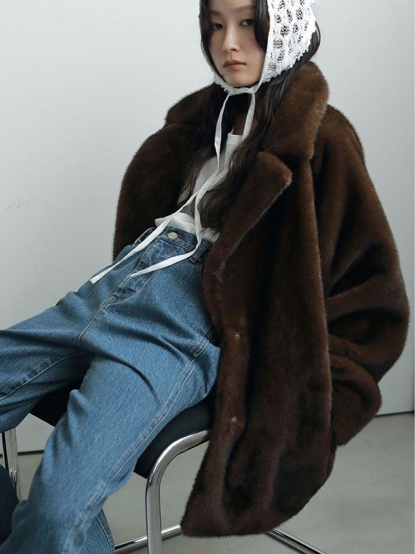 anuke / 新品・未使用 Eco Minkfur Jacket BRN 36