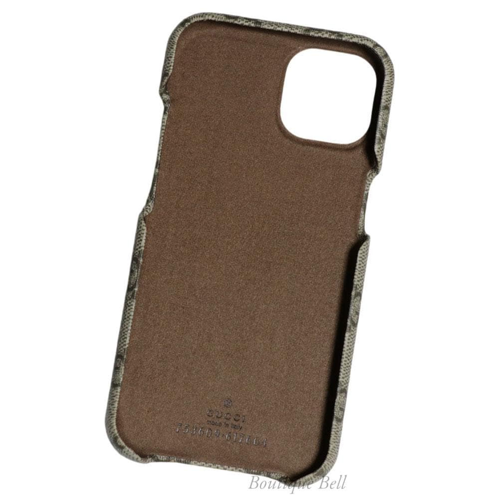 【グッチ】GGスプリーム iPhone14 iPhone13 ケース ベージュ