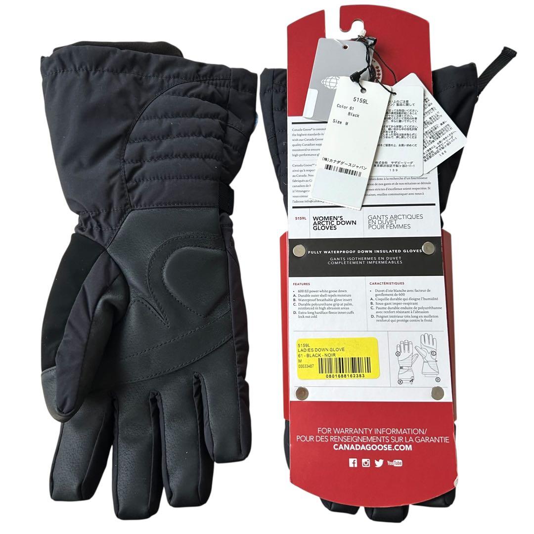 カナダグース　レディース　手袋　グローブ　ダウン　フェザー　黒