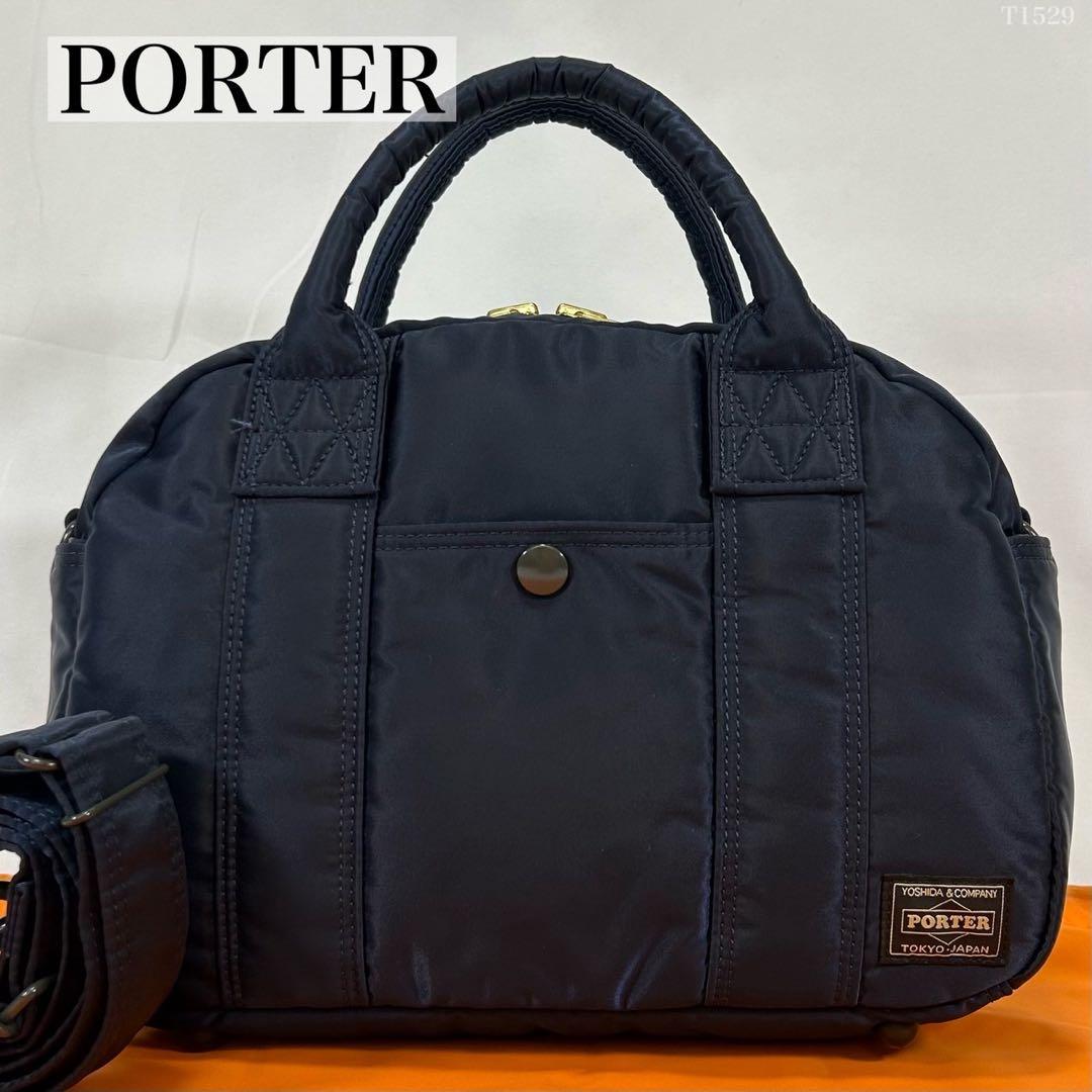 【極美品/現行】ポーター タンカー 吉田カバン 2way ミニボストンバッグ 紺