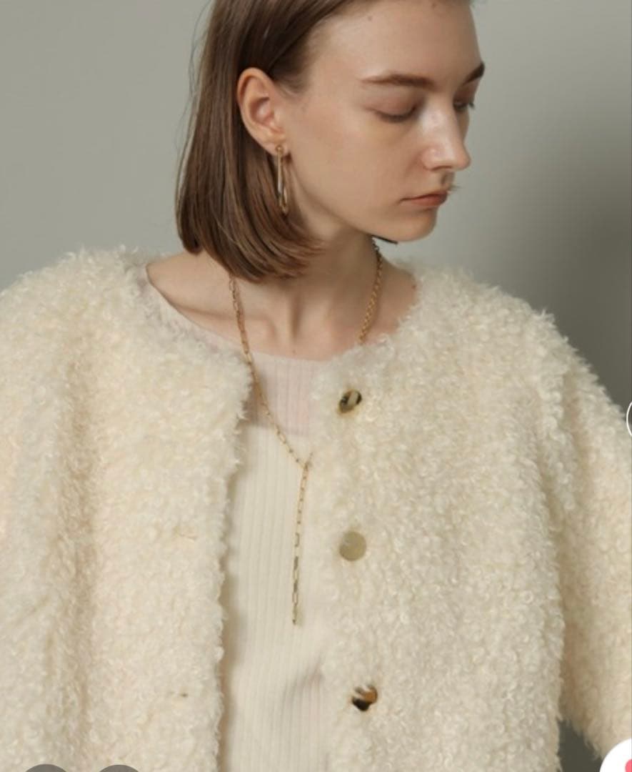 CADUNE カデュネ ボアジャン ボアコート 金ボタン　38