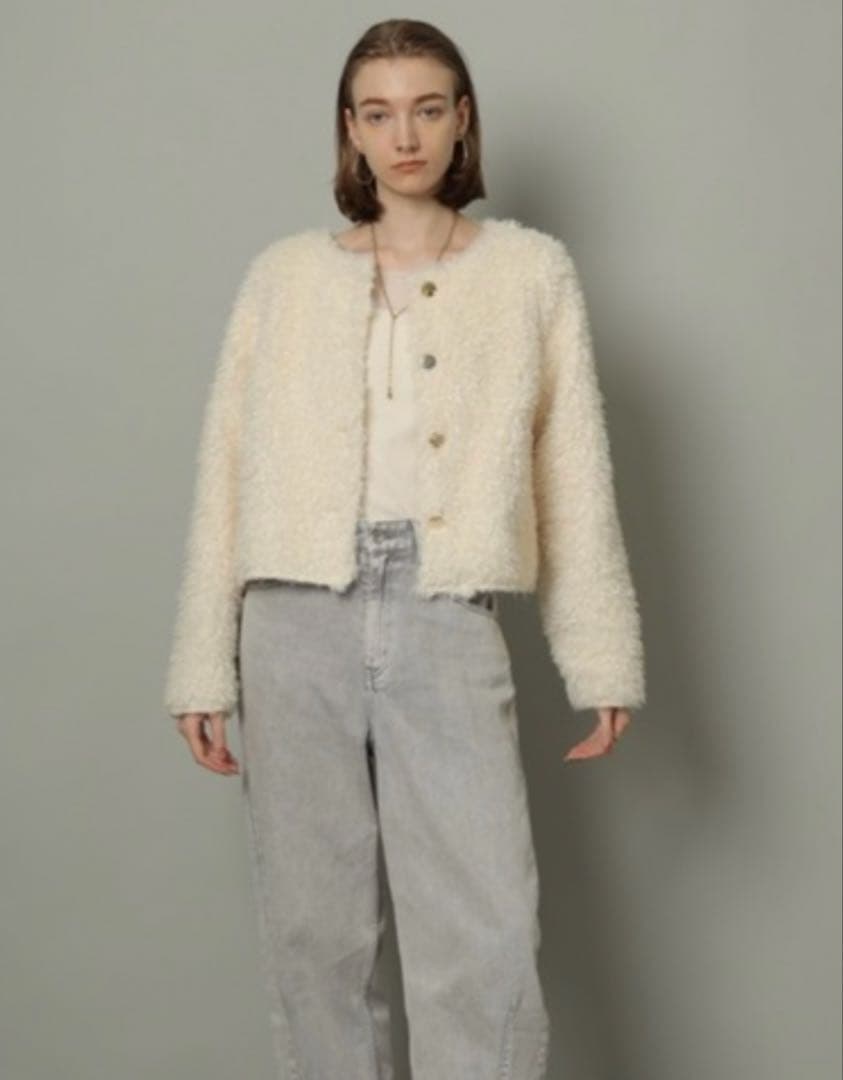 CADUNE カデュネ ボアジャン ボアコート 金ボタン　38