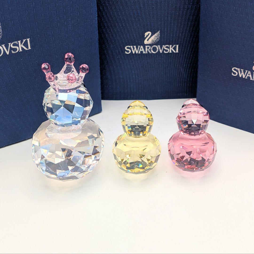 【S】 スワロフスキー あひる ダック クリスタル 置物 3個セット 箱付