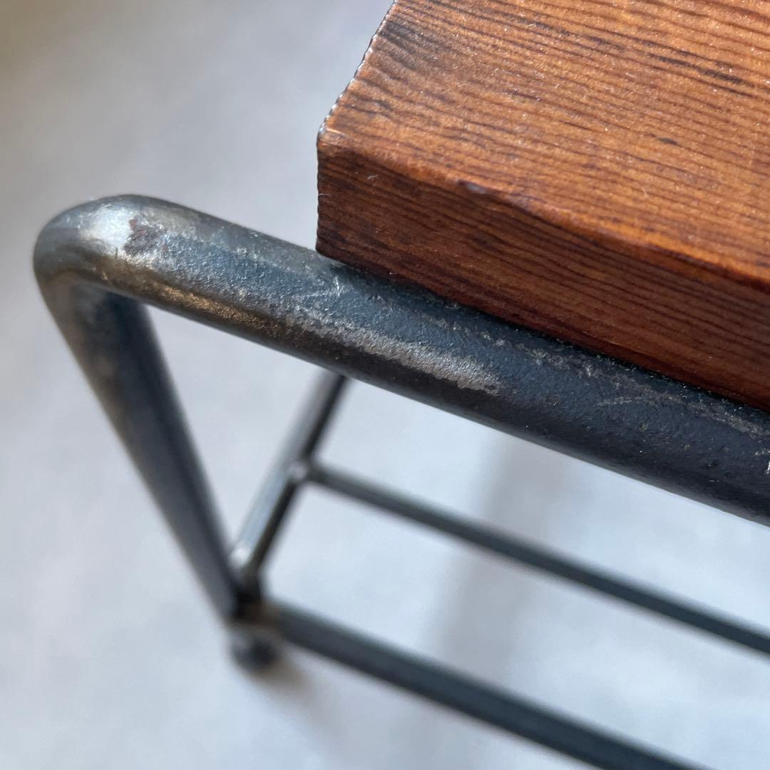 テーブル　ローボード　ヴィンテージ　スチール & ウッドトップ