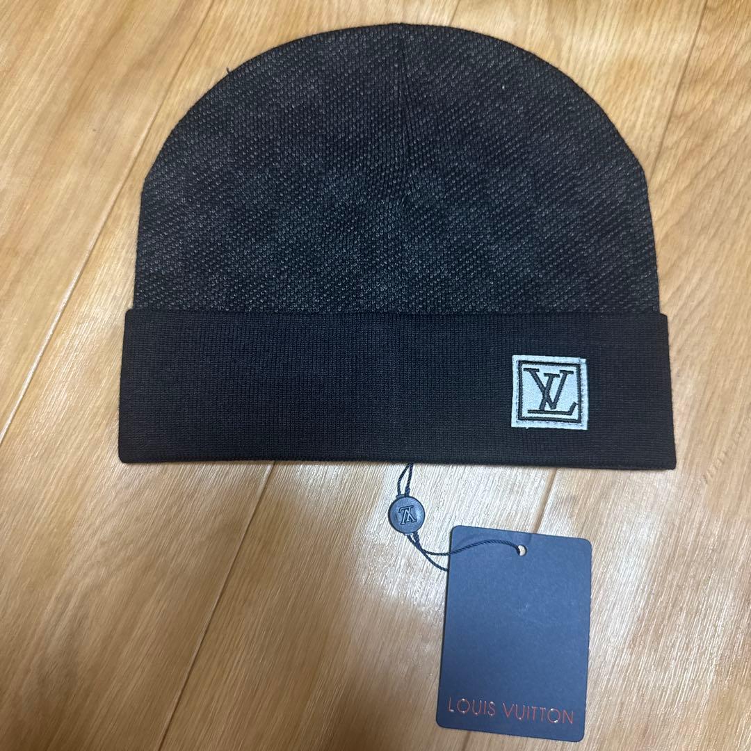 LOUIS VUITTON ニット帽 ダークグレー/ブラック