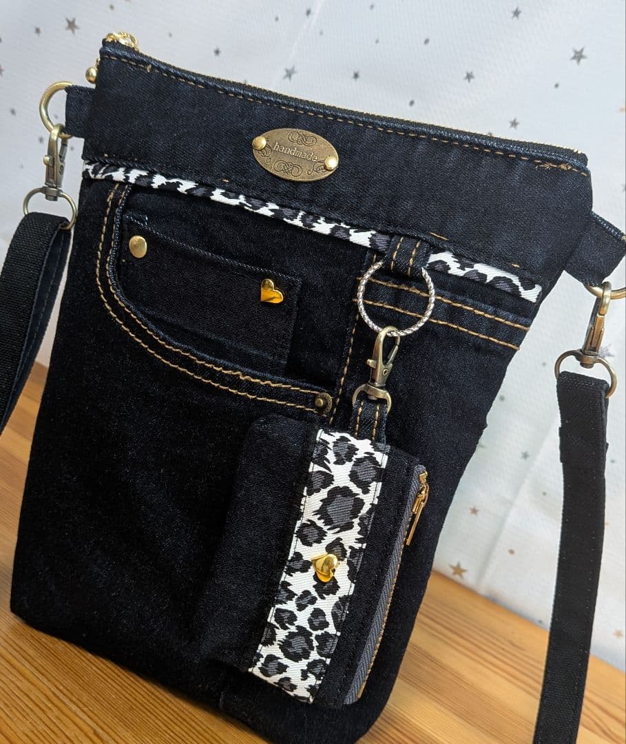 ししゃもデニムリメイクバッグ（Ｌ）（SS）No.835☆