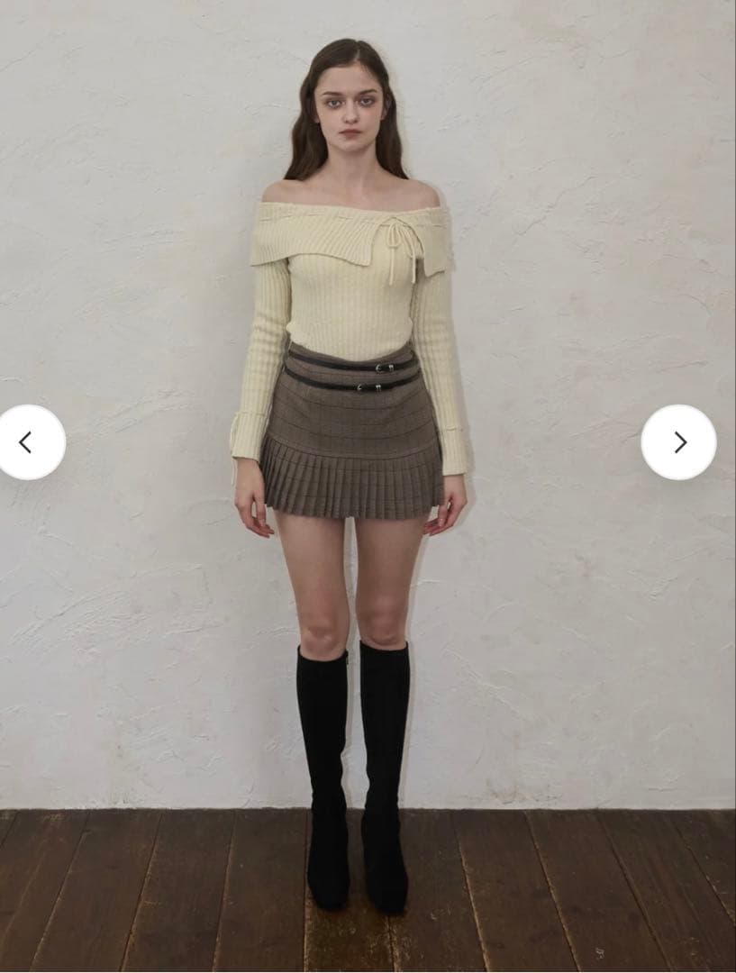 スカート YILON BELT CHECK MINI SKIRT