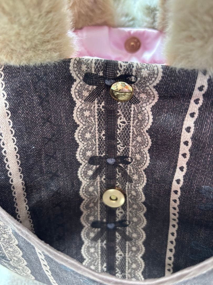 ゆ*ら様 コヤンイサムチョン　ファーバッグ　ベージュ　うさちゃん