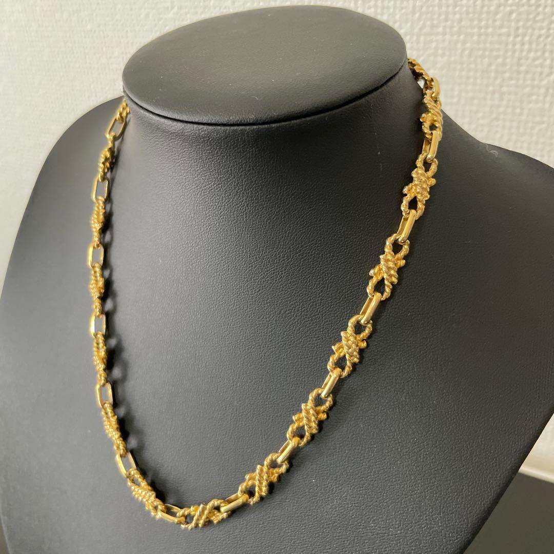 美品 セリーヌ ネックレス リボン ツイスト トリオンフ ゴールド チェーン
