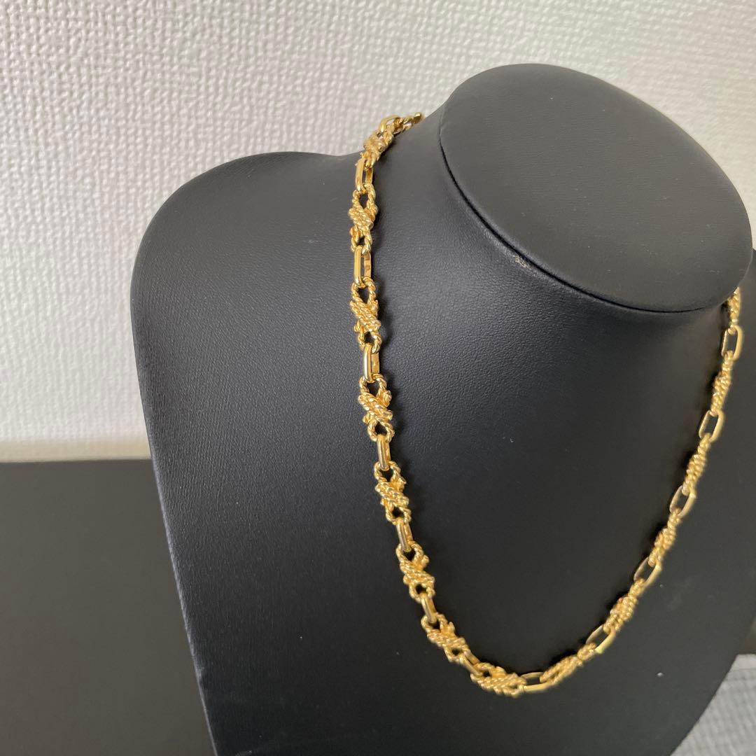 美品 セリーヌ ネックレス リボン ツイスト トリオンフ ゴールド チェーン