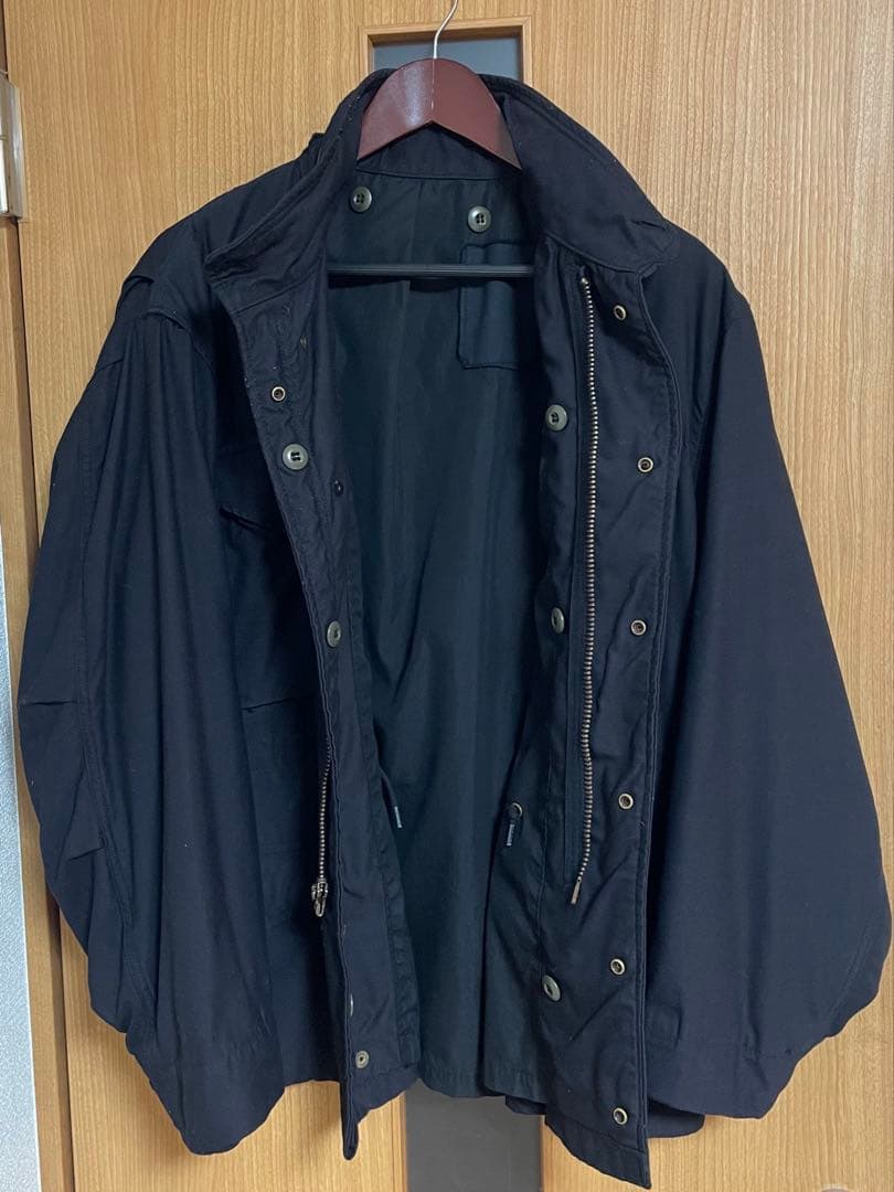 実物 M-65フィールドジャケット 黒染め M/S ディープブラック染め