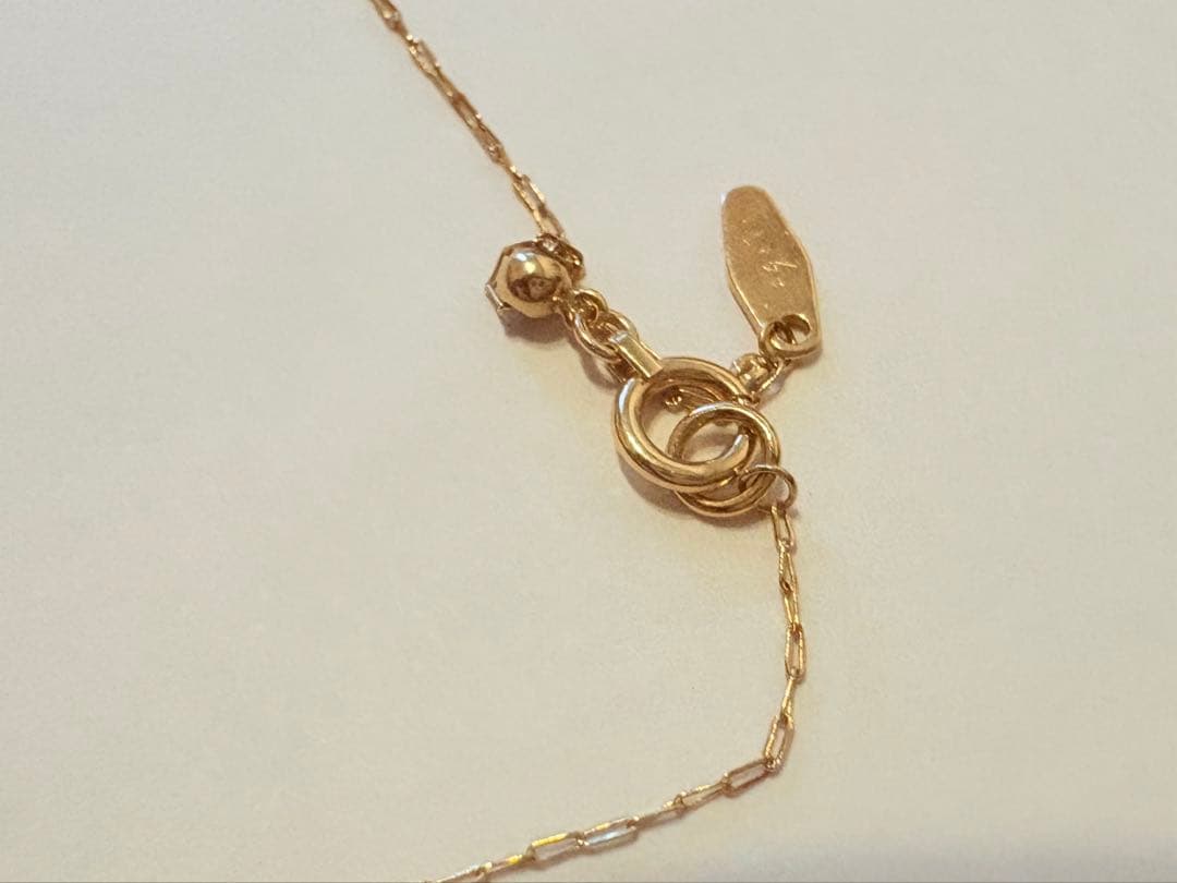 【週末特別SALE】アガット K18ネックレス D0.1ct 一粒ダイヤミル打ち