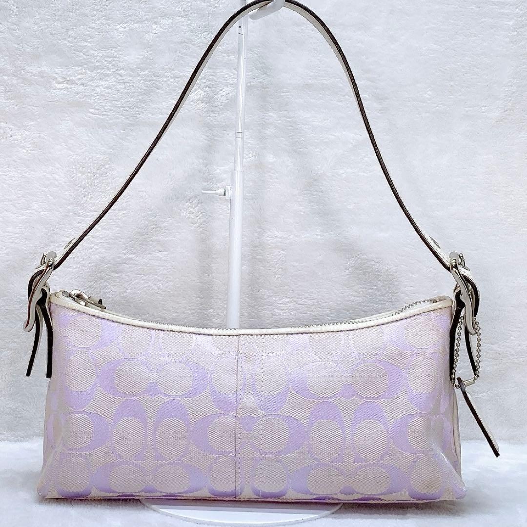 バッグ Coach Baguette Hampton Semi Demi Purple