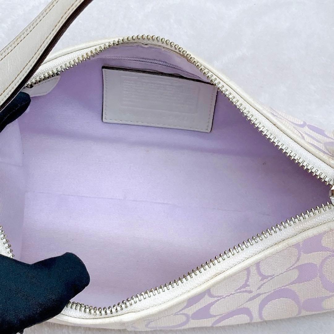 バッグ Coach Baguette Hampton Semi Demi Purple