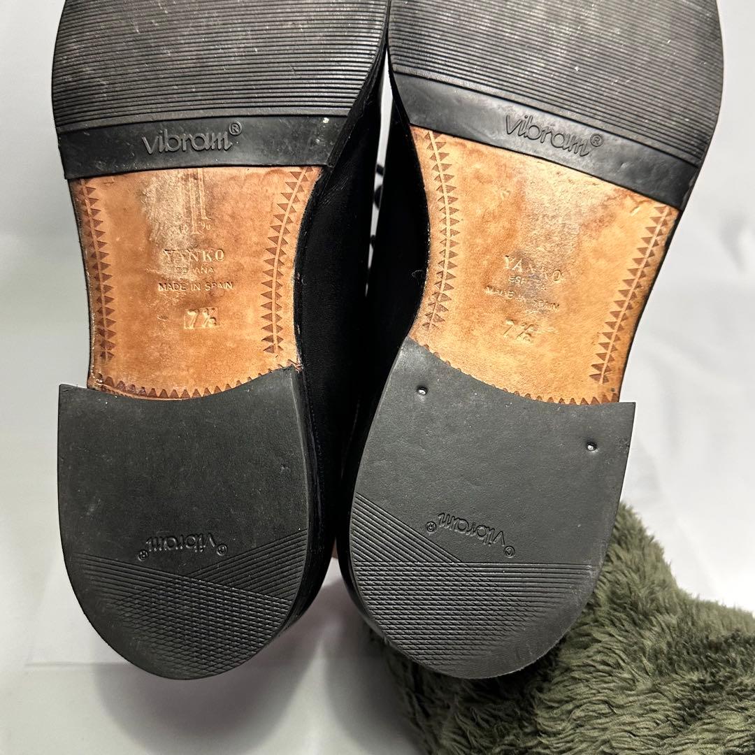 ヤンコ☆革靴☆ブラック☆ホールカット☆本革☆7.5☆スペイン製☆206