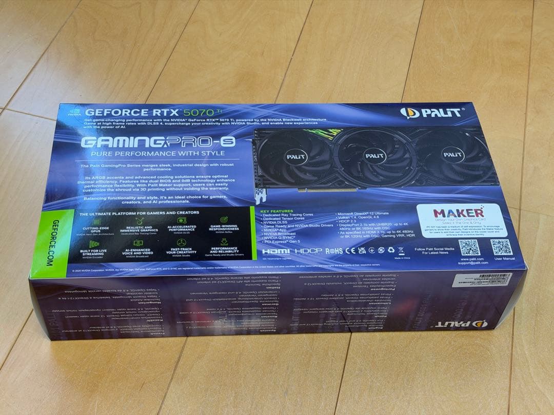し*ろ様 中古 Palit RTX5070Ti GamingPro-S 16GB