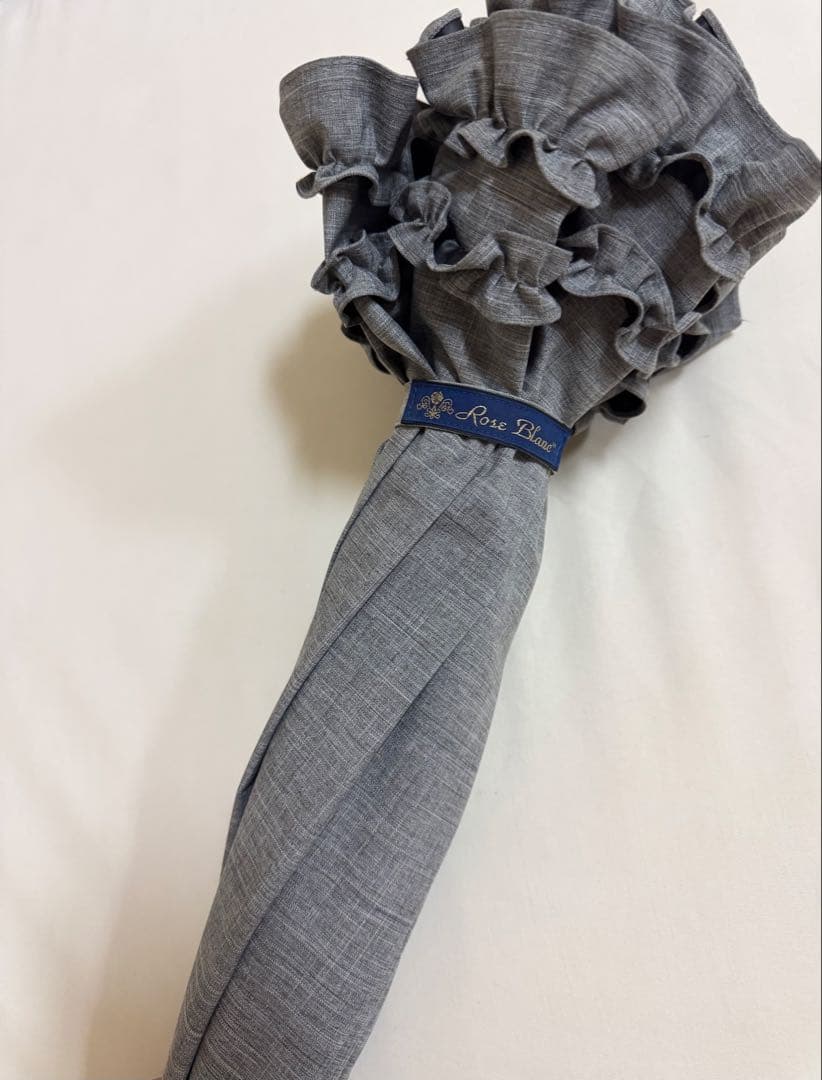 芦屋ロサブラン ショート 日傘 ダブルフリルグレー