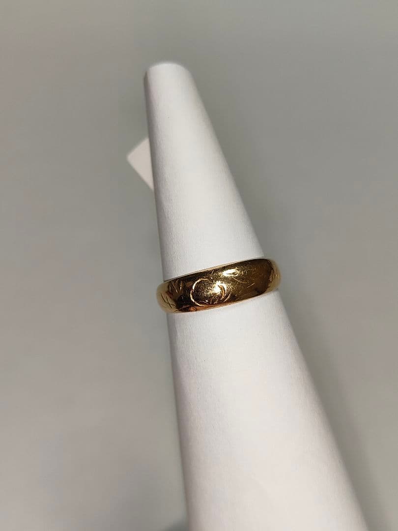 K18 ゴールド 指輪 彫刻あり