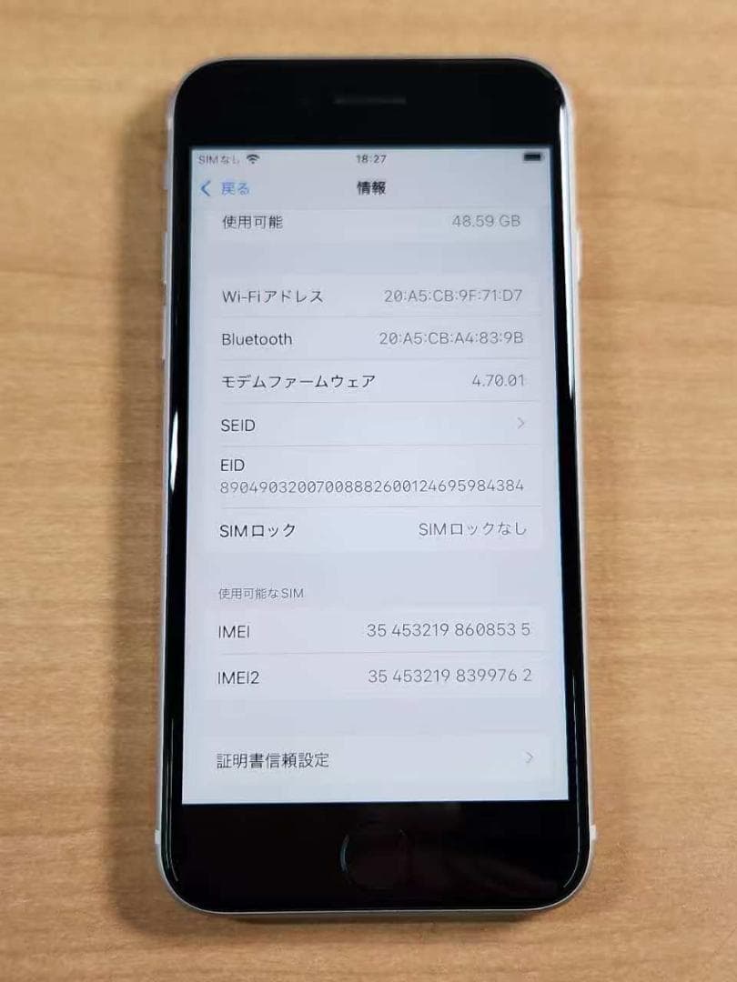 020300D iPhone SE A2782 64GB【最大容量87%】