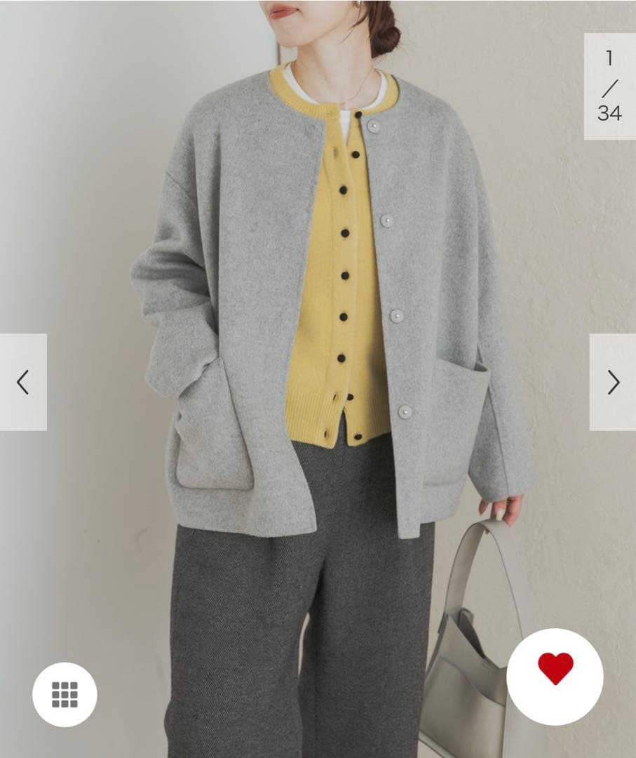 新品タグ付◆ GRAY DOORS ウールリバーノーカーラミドルコート